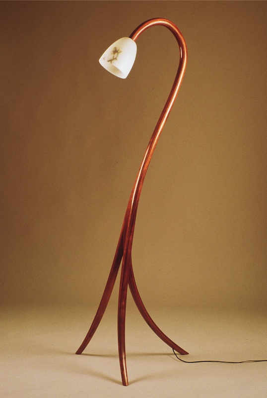 Koa bentwood laminated lamp