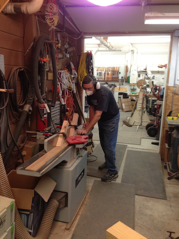 flattening wood on the jointer